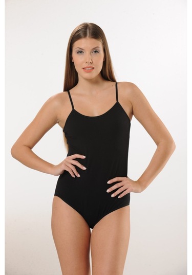 Hmd 3001 3'lü Pamuk İnce Askılı Çıtçıtlı Body - Siyah Siyah