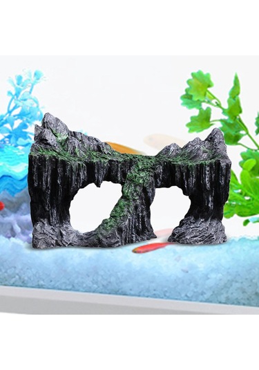 Suntek Balık Tankı Kayalık Mağarası Reçine Gizli Betta İsteğe Bağlı