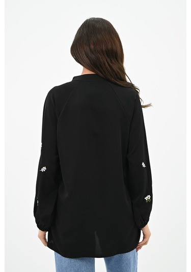 Kadın Nakış Detaylı Uzun Kollu Bluz 1715-24 001