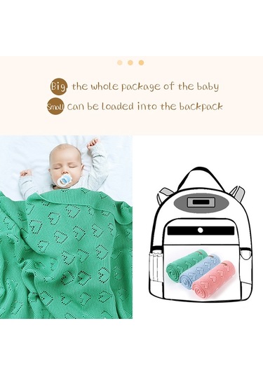 Sones Çok İşlevli Bebek Örgü Aşk İçi Boş Rüzgar Geçirmez Klima Battaniyesi Kılıfı, Boyut: 100x80cm Kot Mavisi Mavi