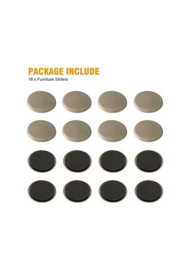 Novahub 16 Parça Mobilya Kaydırıcı Yeniden Kullanılabilir Ağır Mobilya Taşıyıcı 3,5 İnç Yuvarlak Sürgü Siyah