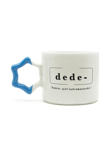 Dede Baskılı Mavi Kulplu Yıldız Kupa