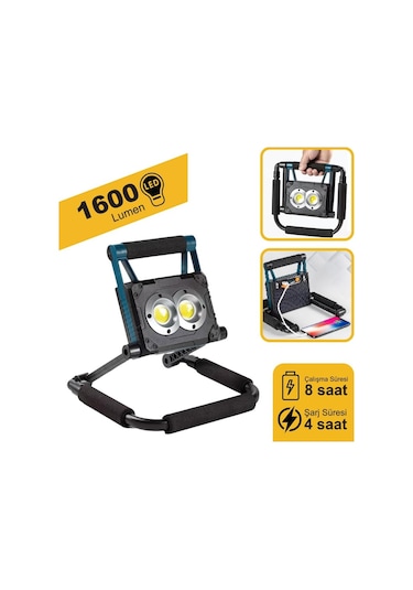 Kamp Çadır Led Işık Led Lamba Güneş Enerjili Solar Projektör 1600 Led 30 Watt