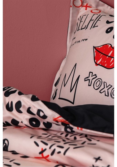 Xoxo 210 Tc 83 Tel Dijital Pamuk Saten Tek Kişilik Nevresim Takımı Çok Renkli