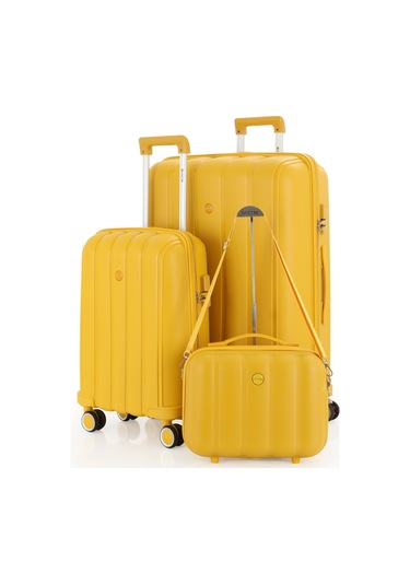 Mçs Polipropilen 3lü Valiz Seti Büyük & Kabin & Makyaj V305 S21yy1000082-set 00012 Sarı