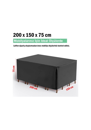 Bahçe Mobilya Koruma Örtüsü Branda 200x150x75 Cm Su Geçirmez