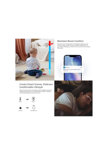 Sonoff Akıllı Ev Kablosuz Sıcaklık ve Nem Sensörü Dedektörü