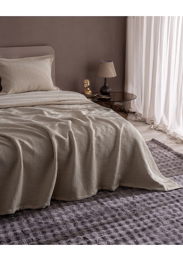 Labenne Çift Kişilik Yatak Örtüsü - Bej 8684427228746 Ekru