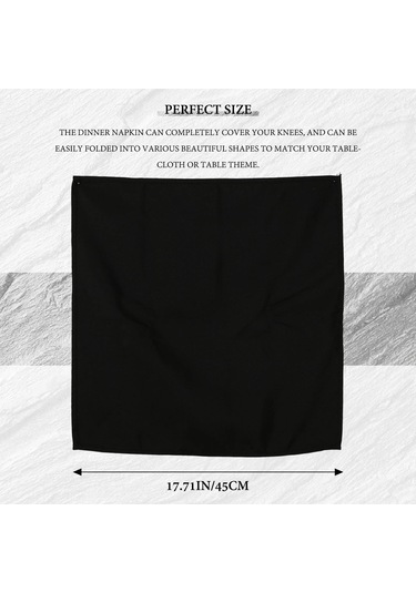 12 Adet Peçete Yemek Bezi, Restoran Düğün Otel Yemek Partisi İçin Siyah