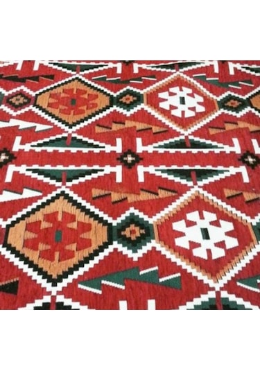 Coton Şark Köşesi Antep Anadolu Desenli Kırmızı Kilim 200 x 300 CM