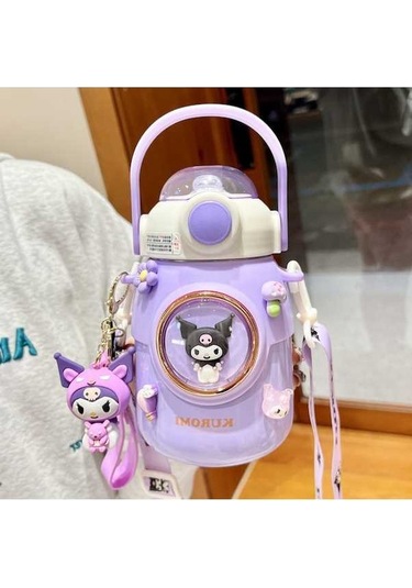 Novahub Yeni Yalıtımlı Taşınabilir Su Sevimli Pipet Paslanmaz Mor Mor Karikatür Kapasiteli El Dekoratif Culomi Çocuk Çelik Büyük Bebek Bardağı Anahtarlık Açık 4 316 Hb Mor