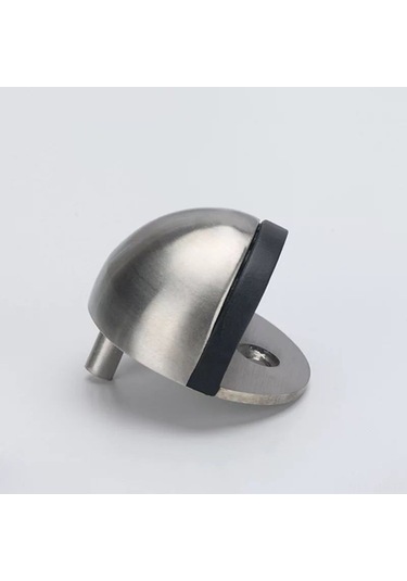 Geeroyoo Jemuon Kapı Durdurucu Seti, 8 Adet Paslanmaz Çelik Zemin Kapı Stoperi, Kauçuk Tamponlu Ve Kendinden Yapışkanlı Gümüş