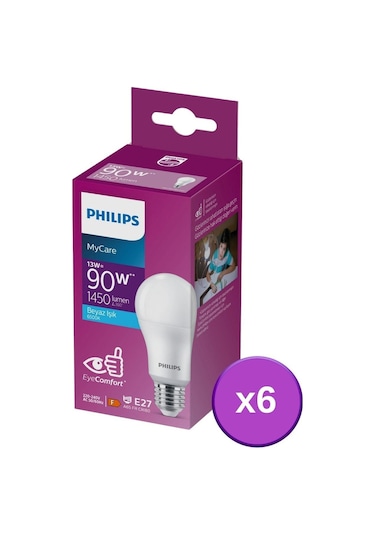 Philips Led 13W Ampul 6500K Beyaz Işık 6Lı