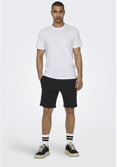 Only & Sons Erkek Onsneıl Belden Bağlamalı Pamuk Şort 22015623 Siyah