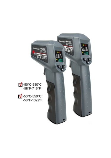 Geeroyoo Pratik El Tipi Kızılötesi Termometre, Lcd Ekran, Veri Tutma, / Ayarlanabilir, Aaa Pil İle Çalışır - Km-550ah