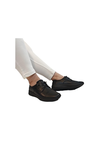 Voyager 9523 Siyah Hakiki Deri Bayan Ayakkabı Siyah