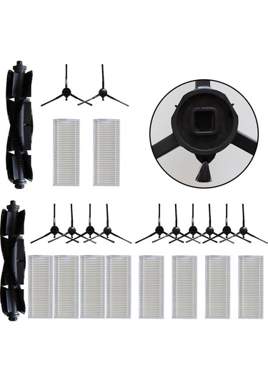 Moveevo Sweeva 6000 6500 Süpürge İçin Ana Fırça, Yan Fırça Ve Filtre C - Temizliği Güçlendirir, Ömrünü Uzattır
