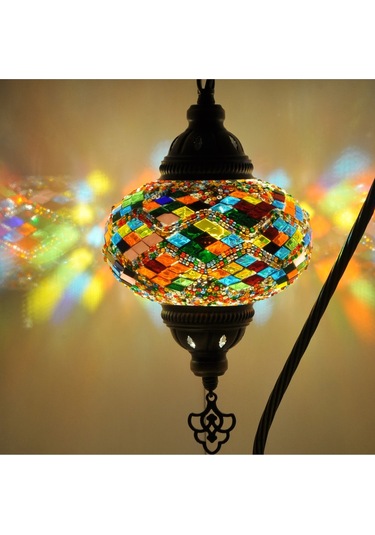 El Yapımı Mozaik Lamba Abajur,mozaik Masa Lambası Osmanlı Türk Mozaik Kuğuboynu Lamba Amber