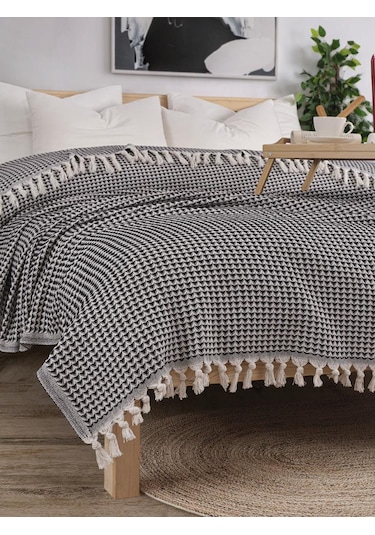 Battaniye Pamuk Piramid 180x200 Cm Siyah