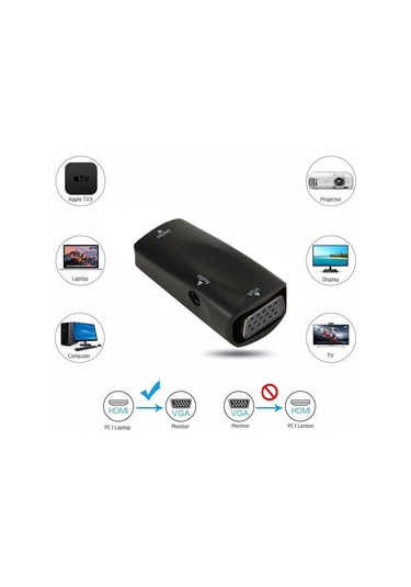 Wozlo HDMI to VGA Dişi Dişi Çevirici Dönüştürücü Adaptör