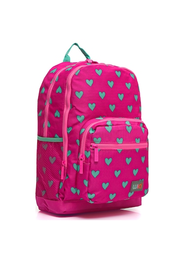 Wia Kids Kalp Desenli 4 Bölmeli İlkokul Çantası Pembe