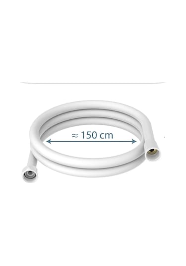 Rudi Armatür Beyaz Üstün Kalite Kopmaz 150 Cm Lüx Hortum Beyaz