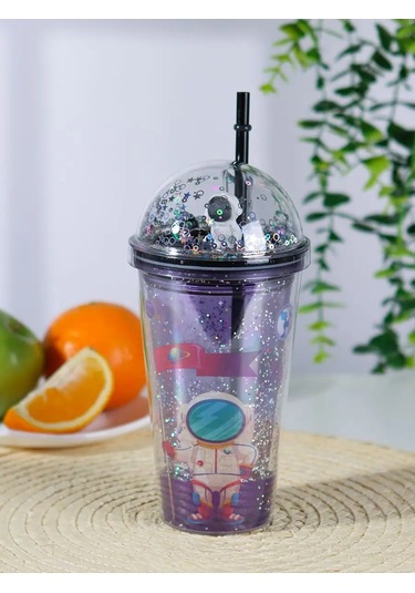 Miland Soğuk İçecekler İçin Kapağı Ve Pipeti Olan Plastik Bardak 169656466 Siyah