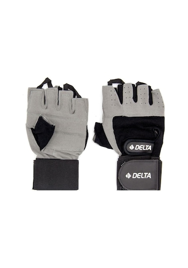 Delta Bilek Bandajlı Gri Ağırlık Body Fitness Eldiveni Siyah - Gri