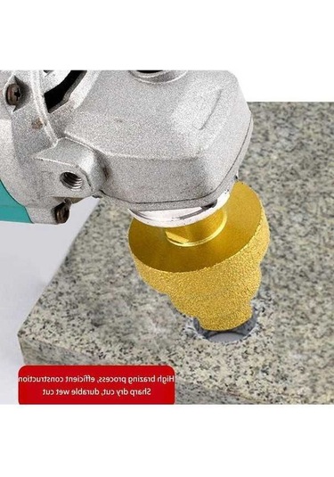 Pazly 1 Adet Elmas Freze Uçlu Fayans Kesici Mermer Raybası Duvarcılık Delme Aleti M10 Kırma Freze Uçları Delik Testeresi