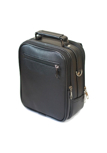 Erkek Siyah Deri Çelik Kasalı Telefon Bölmeli El Ve Omuz Çantası (539615540)