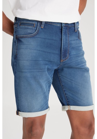 Slim Fit Dar Kesim Yüksek Bel 5 Cepli Açık Mavi Jean Kot Şort L24107958 Stone