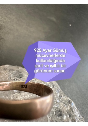 Otantik Bakır Görünümlü Kök Zümrüt Ve Zirkon Taşlı Gümüş Yüzük