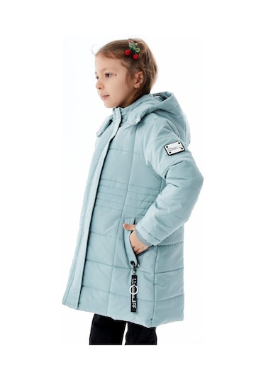Benitto Kids Kız Çocuk Kapüşonlu Kışlık Şişme Mont 51355 Yeşil