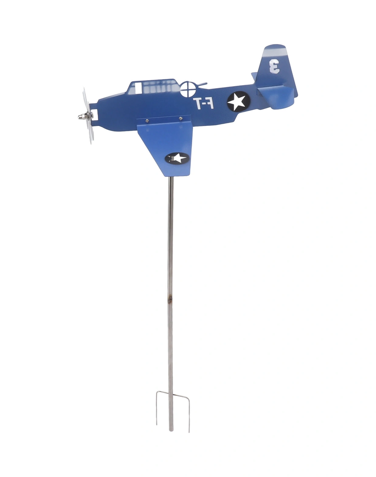 Geeroyoo Mavi Uçak Rüzgar Yön Göstergesi - Demir Ve Paslanmaz Çelik Bahçe, Teras, Çatı Dekorasyonu Hediyelik