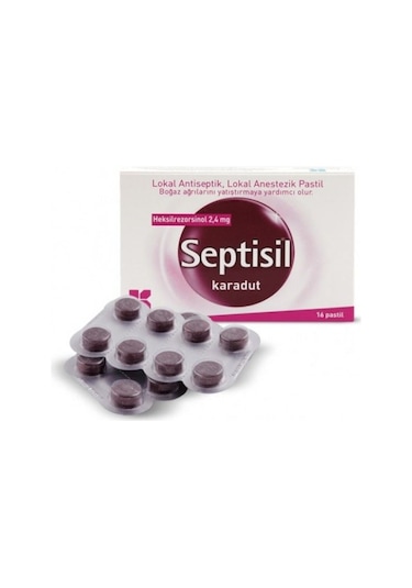 Septisil Bogaz Pastil Karadut 16 Pastillik Ambal