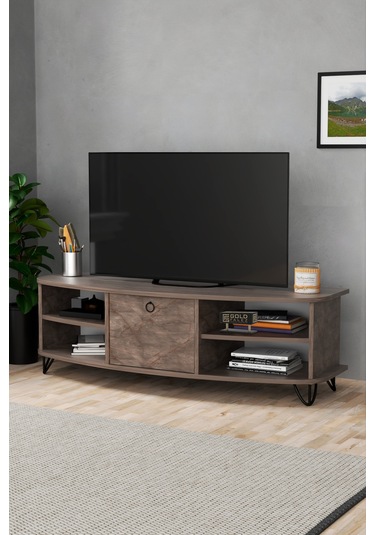 Tv Sehpası Tv Ünitesi Saraylı Atlantik Çam - Antrasit 5061 Çok Renkli