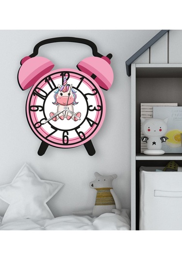 Bk Gift Kişiye Özel Hayvan Figürlü Retro Çalar Saat Tasarımlı Kabartma Figürlü Ahşap Çocuk Duvar Saati-1, Ev Dekoru, Çocuk Odası Aksesuar Bitmeyencom2 Çok Renkli