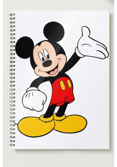 Mickey Mause A5 Metal Spiralli Çizgisiz Sert Kapak Mickey Mause Defter