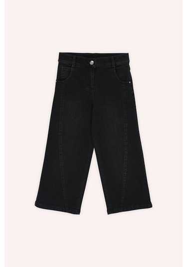 Panço Kız Çocuk Denim Pantolon Siyah
