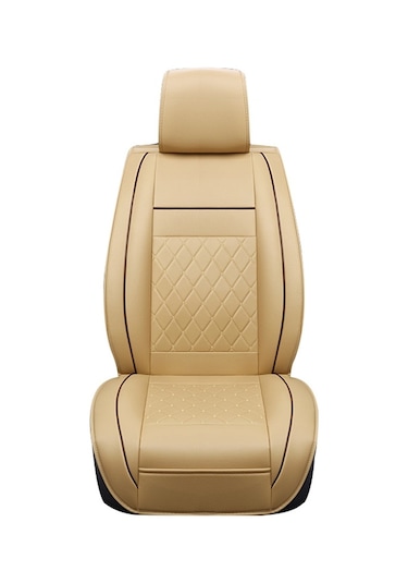 Araba Derisi Tam Kapsamlı Koltuk Minderi Kılıfı, Standart Versiyon, Sadece Bir Koltuk Bej