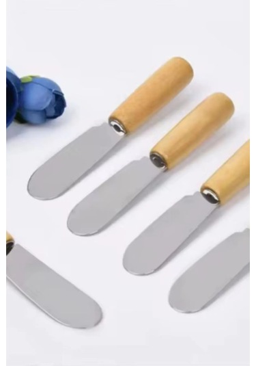 6'lı Ahşap Saplı Kahvaltı Bıçağı Seti Sos Sürme Bıçağı