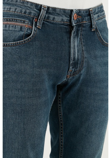 Buratti Pamuklu Regular Fit Normal Bel Boru Paça Jeans Erkek Kot Pantolon 2211C36Parma Mavi