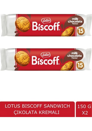 Bıscoff Sandwıch Bıscoff Chocolate 150 Gr - Çikolata Kremalı Bisküvi X 2 Adet