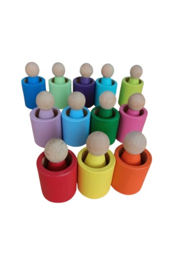 Moccotoys 12 Li Waldorf Peg Bebek & Kase Seti Renkli