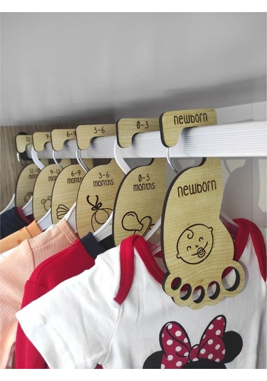 Plakethome Bebek Dolabı Ayracı,Dolap Içi Ahşap Askılık Set,Dolap Düzenleyici