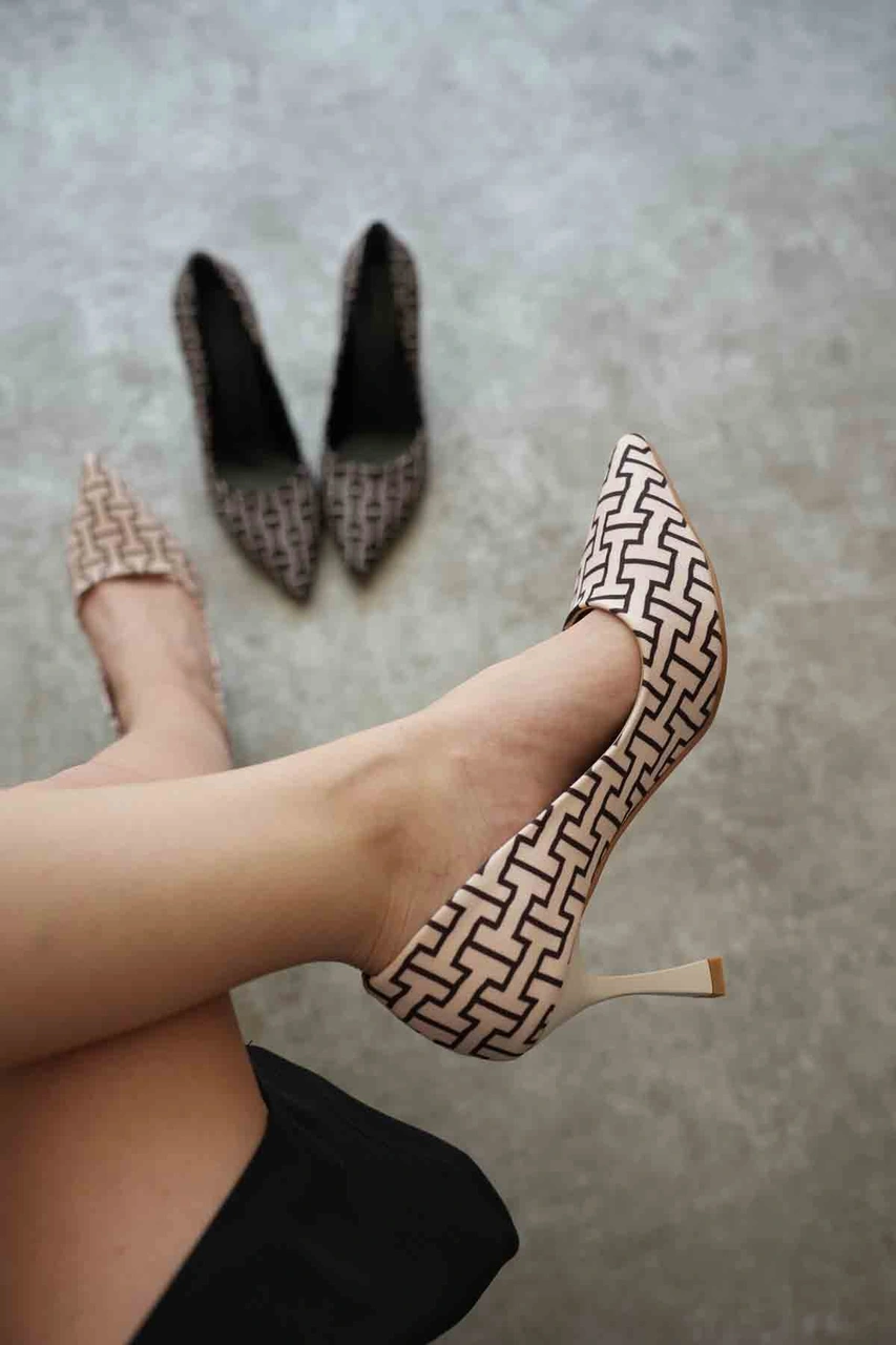 Kocadal Kocadal Kelsey Kadın Bej Desenli Stiletto Muhtelif