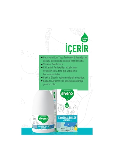 Siveno Sportif Vegan Unisex Roll-On Deodorant 50 ML