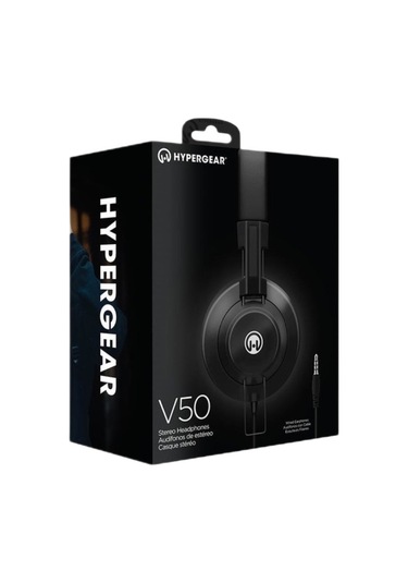 Hypergear V50 Type-C ve 3.5 Mm Jack Girişli Mikrofonlu Kablolu Kulaküstü Kulaklık Siyah