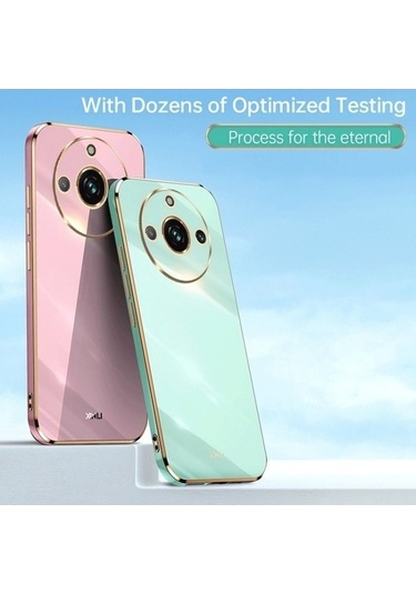 My Topped Realme 11 Pro + 5g Xınlı Düz Kenar 6d Elektrolizle Tpu Sert Koruma Telefon Kılıfı Kırmızı Kırmızı