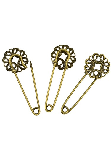 Homyl 10 Adet Boş Telkari Çiçek Bankası Dıy Başörtüsü Antik Bronz